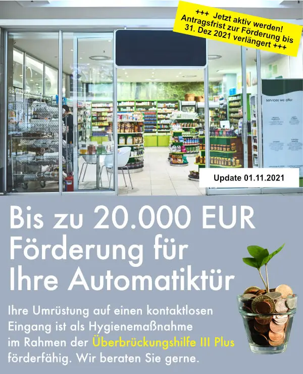 Förderung für Umbaumaßnahme zur Umsetzung von Hygienekonzepten durch Coronahilfe des Bundesministerium für Wirtschaft und Energie